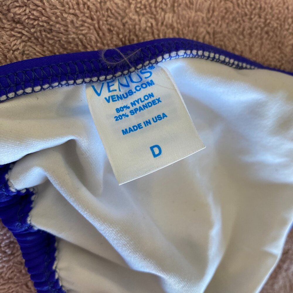 Venus Royal Blue Triangle Bikini Set Size 8 Top / Size 2 Bottom Tie Side Swimwea - Picture 4 of 6